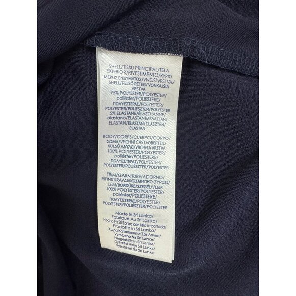 CHAPS New $120.00 Navy Blue Tiered Chiffon Embellished Dress Evening Wedding NWT - Picture 7 of 8